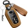 Rondrive Custodia per chiavi in pelle adatta per Toyota Yaris 4 GR Cross Hybrid Corolla Kluger CHR BZ4X Land Cruiser 250 Hilux RAV4 Prius 2024-2026 Custodia per chiavi auto Cover per chiavi