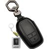 WUZUTU Smartkey - Custodia per chiave compatibile con Toyota Yaris Cross 2025, Corolla RAV4, Aygo X Camry Hybrid 2026, per Subaru Solterra, in pelle, portachiavi a 2 pulsanti, nero