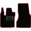 QUEMAR Tappetini Auto per Smart Fortwo 453, Bordo Fucsia, 0 Ricami | 2014-2024 / W453 / Kit Tappeti Moquette e Gomma su Misura / Set 2 Anteriori / Ricami e Colori Personalizzati / Antiscivolo