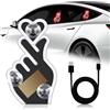 KaiDengZhe Luce Atmosfera per Finestrino Dell'auto a Forma di Cuore a Dito, LED Wireless a Energia Solare a Forma di Cuore Luce al Neon a Forma di Cuore LED per Auto Romantica, Coppia (RGB 1 PZ)