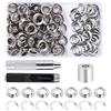 ISIYINER Occhiello Strumento Kit 12mm Occhielli Grommet Rondelle con Strumenti di Installazione Occhielli Metallici Occhiellatrice per Teloni Borse Scarpe Abbigliamento 100 Pezzi