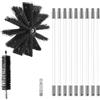 MOCNT Kit di Pennello per Pulizia del Camino Spazzole per Camini Nylon Rotante Flessibile Spazzola Pulizia con 9 Aste Flessibili 1 Testa Pennello 200mm 1 Testa Pennello 38mm
