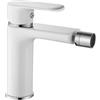 Rea - Rubinetto Bidet Bloom Bianco Cromo Miscelatore Monocomando In Ottone Per Wc Bagno (Cromo/Bianco) 16 X 4,8 X 16 cm