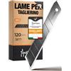 ToolTopia Lame per Cutter 18 mm - 120 Lame Universali di Ricambio in Acciaio SK5 per Taglierini e Coltelli da Moquette Segmentate Extra Affilate per Tagli Precisi e Molteplici Applicazioni