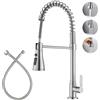 LIWEIKE Rubinetto per acqua fredda, girevole a 360°, con 3 tipi di getto, solo acqua fredda con tubi di collegamento da 50 cm, in acciaio inox, supporto in nichel
