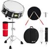 Vangoa Kit Rullante Batteria Con Supporto,14 Pollici,Tamburo Da Stadio,Rullante Da Marcia Per Principianti, Studenti, Bande Musicali 14 X 5,5Nero