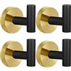 Homagic Confezione da 4 ganci per accappatoi e asciugamani, ganci da parete in acciaio inox, resistenti, per bagno, camera da letto, cucina, hotel, piscina