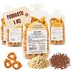 LA MADIA SALENTINA Tarallucci Salentini 1 Kg, Artigianali al Forno - Taralli Pugliesi Croccanti Tradizionali del Salento - Tarallini Snack Salato Tipico della Puglia (4x250g) (Fiocchi d'avena e semi di lino)