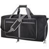 ehsbuy Borse da viaggio pieghevoli da 60 litri per uomo e donna grande borsa da viaggio impermeabile durante la notte borse da fine settimana per bagagli da palestra, Canapa nera., 60 L