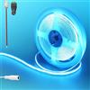Clearhill Striscia LED COB 12V 3M/9,84FT, Blu Ghiaccio,1440LED,DC5521,8mm,IP20,decorazione interna DIY (senza alimentatore)