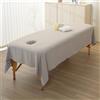 Morbuy Lenzuolo per Lettino da Massaggio SPA con Foro per il viso, Poliestere Lenzuola in Morbido Riutilizzabile, Copertura Protettiva per Lettino da Massaggio di Bellezza (Grigio,240 * 140cm)