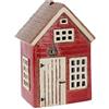 Home of Christmas Casa delle luci | Casa del lumino | Casa delle candele | Portacandele | Portacandele | Ceramica (Rosso/Marrone 18 x 13 x 9 cm)