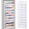 MISSLO Scarpiera da porta, da appendere, per 30-35 paia di scarpe, 10 ripiani, trasparente, con tasche profonde per armadio, organizer da appendere per stivali, bianco