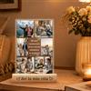 Minchek Lampada Personalizzata, Regalo Fidanzata Fidanzato con 6 Foto e Dedica Incisa sulla Base, Lampada in Plexiglass con Base in Legno, Regalo Coppia per Lei Lui, San Valentino