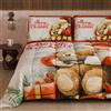 PETTI Artigiani Italiani - Trapunta Matrimoniale Invernale di Natale, Piumone Matrimoniale Natalizio, Trapunta Double Face Tinta Unita e Stampa Digitale Xmas 12, Made in Italy