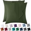 Vielit Federa 80 x 80 cm, set da 2 pezzi, verde oliva, certificato | Federa in 100% microfibra 80 x 80 cm, morbida federa 80 x 80 cm, lavabile in lavatrice, regalo, resistente, ipoallergenica