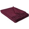STTS International Coperta in 100% lana merino, misto cashmere, 140 x 200 cm, molto morbida, plaid Faro (U rosso scuro)