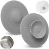 Your Day Mate Tappo Lavandino Silicone Grigio, 2 pz, Ø 11 cm, Filtro Scarico Universale, Filtro Incorporato per Rifiuti e Capelli, Per Scarichi Lavelli, Lavabi e Vasche da Bagno con Fori di Scarico Ø 80 mm, sieve