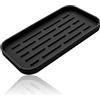 HvOvMvE Organizer in silicone per lavello da cucina e bagno, per spugna, spazzola per piatti e dispenser di sapone (colore nero, 1 confezione, 25,4 x 12,4 cm)