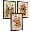 Nacnic Set Di 3 Stampe Anatomia Umana Floreale Vintage Poster E Quadri Con Polmoni Gabbia Toracica E Cervello Stile Botanico Antico Decorazione Da Parete Medica Dimensione A4 Cornice Nera