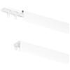 MDEKOR Binario per tende MDEKOR 250 cm in alluminio compatibile per montaggio a soffitto bilaterale bianco con robuste staffe in metallo alianti ganci pannello copertura autoadesivo
