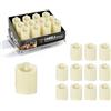 Dorunova Lumino Lumini Cimitero Candele Led Batteria Finte Fiamma Oscillante 365 Giorni Finte, Elettrici Durata Votivo Sostituibile (Avorio, Alt. 7 cm, 12 Pezzi)