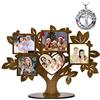SIUHEN Cornice Portafoto Albero della Vita in Legno Porta Foto Multiplo da Tavolo Cornici Multiple Idee Regalo per Anniversario Fidanzato Mamma San Valentino Regali Fidanzata Idea Cornice Cuore da Tavola