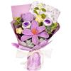 YuLiMirich Bouquet di fiori all'uncinetto, tulipani, rose e margherite, fiori all'uncinetto come regalo per la festa della mamma, anniversario di matrimonio, compleanno o decorazione (viola)