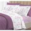 Riad Arredo Set Completo Letto 100% Cotone Percalle Italiano - Set Lenzuola Morbido Delicato Made in Italy (Fiore Rosa, Matrimoniale)