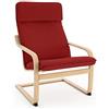 VINYLLA Rivestimento per sedia sostitutivo realizzato per sedia IKEA POANG (Design cuscino 1, cotone - Rosso)