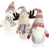 com-four® 3x gnomi di Natale premium per decorazioni natalizie | figure invernali come oggetti decorativi - simpatici sgabelli angolari come decorazioni per la stanza o regali