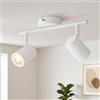 Gr4tec Faretti LED Soffitto Orientabili Bianco 2 Luci GU10, Senza Lampade | Moderna Lampadario Faretti, Metallo Faretto LED Interno, Faretti da soffitto o da parete per Cucina Corridoio Cameretta