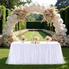 CREATCABIN Tovaglia Tulle Bianco per Tavoli Rettangolari Gonna Tavolo Tulle 6 Piede Gonne Scrivania Tulle Tovaglia Volant Decorazioni Elastiche Antirughe Nastro Adesivo per Feste Cene Compleanni