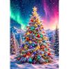 MEIYUDA 5D DIY Diamond Painting Kit Completo Albero di Natale Paesaggio innevato, Diamant Painting Fai-da-te Diamond, Pittura Diamante Strass per Decorazioni Casa 30x40cm