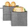 Moyad Set 2 Borsa Termica Porta Merenda 900D Impermeabile Lavabili Grigio | Borsa frigo riutilizzabile lavabile in lavastoviglie, Senza BPA per schiscetta, buste alimenti ufficio scuola e snack.