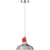 LEDSone Lampada a sospensione vintage moderna in metallo cromato con lampada a sospensione con cavo regolabile da 95 cm