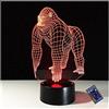 YTDZLTD Creativo 3D Gorilla Luce Notturna 16 Colori Mutevoli Telecomando USB Potere Toccare Cambiare Illusione Ottica Lampada Arredamento Lampada LED Lampada da Tavolo Bambini Brithday Natale Regalo