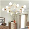 Riohan Sputnik Lampadario Bianco, E27 Industriali Moderne 10 Luci per Lampadario Soggiorno, Lampade a Sospensione a LED Soffitto per Camera da Letto Casa Colonica Soggiorno Cucina