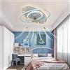 ATEEZ Bambini Silenzioso Ventilatore da Soffitto con Luce e Telecomando 6 velocità Dimmerabile Lampadario Ventilatore Reversibile Motore DC Plafoniera con Ventilatore da Soffitto per Cameretta-Blue