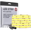 BTF-LIGHTING Striscia LED FCOB COB Doppia Fila 24V 5m 3000K Bianco Caldo | 960LEDs/m Nastro LED ad Alta Densità Luce Uniforme e Dimmabile ideale per Cucina, Soffitto, Decoro (Senza Alimentatore)