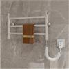 WYJRO Scaldasalviette Elettrico, Termoarredo Bagno Elettrico a Parete Piccolo 3 Braccio, Portasciugamani Elettrico 35W con Temperatura Costante Intelligente, Plug In,A silver,Right Line