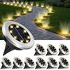 OSDUE 10 pezzi Luci Solari da Giardino, 8 LED Lampade Solare da Terra, IP65 Impermeabile Faretti Solari Esterno, Faretti Sepolta Decorazione per Cortile Prato Vialetto Paesaggio, 100 mAh bianca calda
