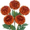 Hollyone Dalia artificiale marrone, 5 rami di fiori artificiali primaverili, composizioni floreali pieghevoli, fiori finti in seta per vaso, decorazione da tavolo, matrimonio, decorazione per la casa