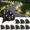 OSDUE 10 pezzi Luci Solari da Giardino, 8 LED Lampade Solare da Terra, IP65 Impermeabile Faretti Solari Esterno, Faretti Sepolta Decorazione per Cortile Prato Vialetto Paesaggio, 60mAh bianca calda
