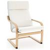 VINYLLA Fodera di ricambio per poltrona Ikea Poang (cuscino design 1, cotone - bianco)