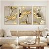 HURCP Set di 3 quadri su tela Poster astratto beige lamina d'oro grigio marmo di lusso Parete Art Stampe Regalo Camera Da Letto Soggiorno Dormitorio Galleria Corridoio Decor Immagine moderno, 50x70 cm (19,7