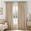 Woaboy Tenda in Velluto con Nastro Arricciato 140x260 cm Beige Chiaro | Tende in Velluto Oscuranti Set da 2, Belle, Spesse e Pesanti Soggiorno Camera da Letto Oscuramento Tenda Termica