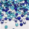 Hiziwimi 400 ciottoli decorativi in vetro, blu cielo, blu cobalto trasparente, confezione da 1800 g, 17-20 mm, perline rotonde piatte in vetro liscio, per decorare vasi da giardino e acquario, per