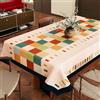 Hixingo Tovaglia Cerata Impermeabile, Tovaglia Plastificata PVC Rettangolare Antimacchia Stile Patchwork Copritavolo Giardino Esterno Proteggi Tavolo per Feste Cucina (Plaid,120x160cm)
