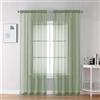 OVZME Tende per camera da letto, set da 2 pannelli, lunghezza 213,4 cm, trasparenti, leggere, morbide, trattamento per finestre, per studio, soggiorno, camera degli ospiti, verde salvia, larghezza 106